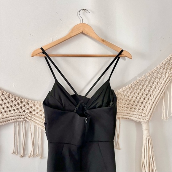 NWT ASOS Black Cami Scuba Ruffle Edge Midi Dress - Picture 7 of 7